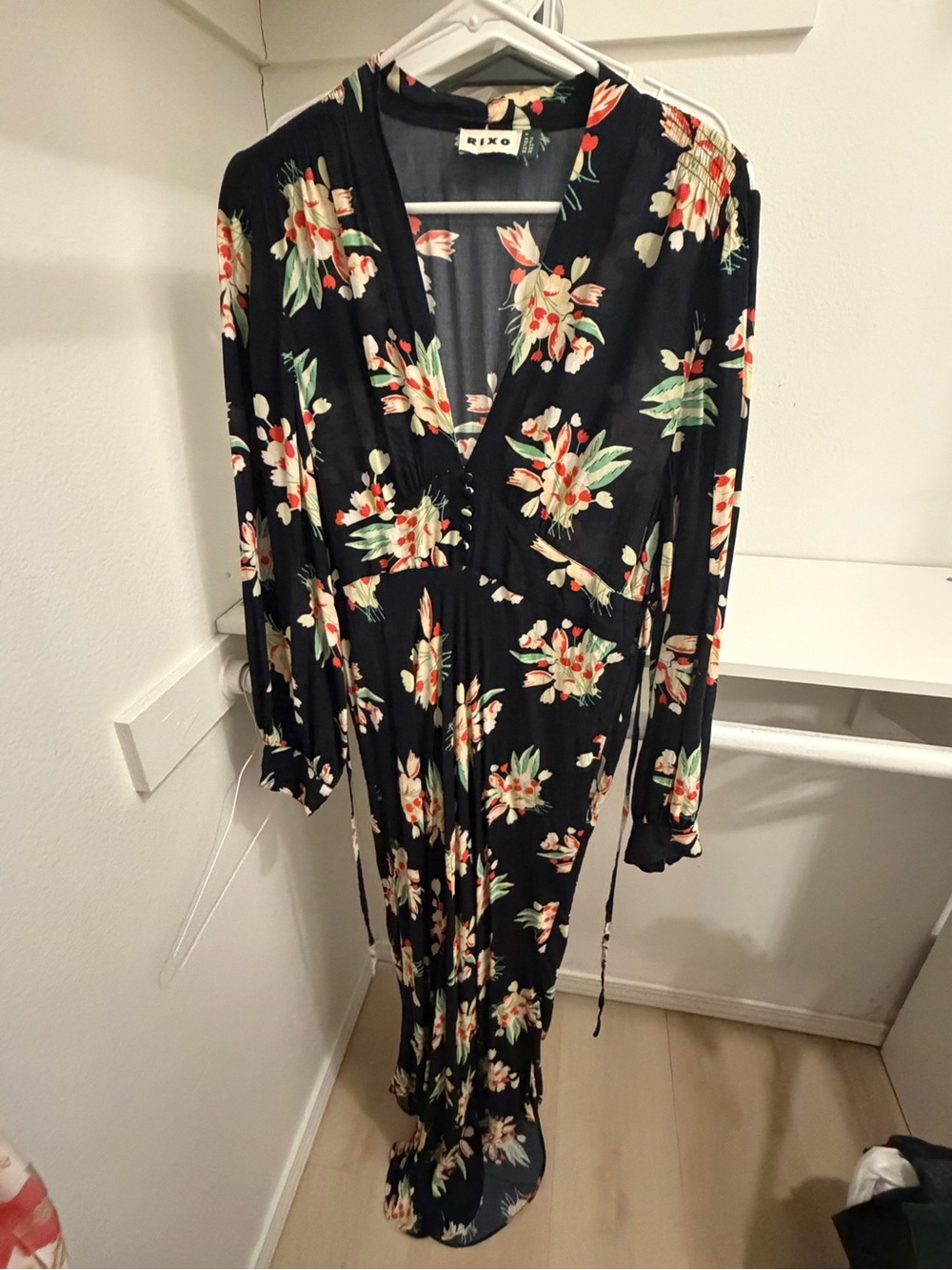 RIXO Long Maxi Flower Dress